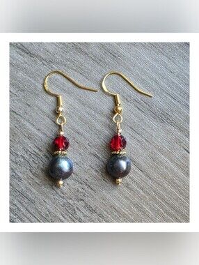 NEW ◇ Freshwater Baroque Black Pearl Drop Earrings | NWOT | Handmade